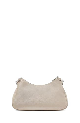 kate spade new york Grace Fine Grain Leather Chain Shoulder, Glitter Suede Silver