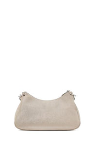 kate spade new york Grace Fine Grain Leather Chain Shoulder, Glitter Suede Silver