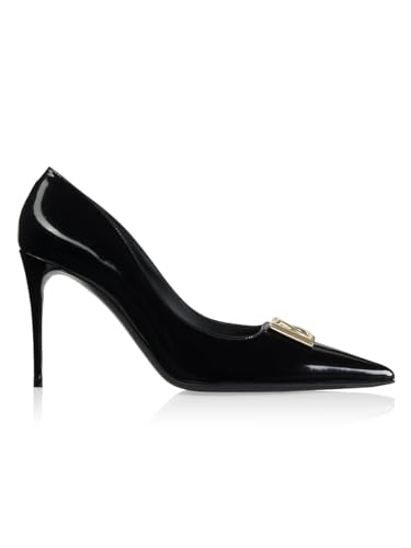 Dolce&Gabbana, 90MM DG Logo Leather Pumps, 36 (6), Black