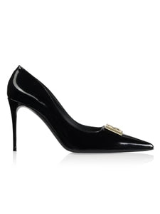 Dolce&Gabbana, 90MM DG Logo Leather Pumps, 36 (6), Black