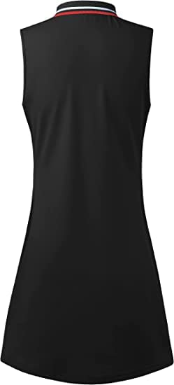 FREEYE Golf Dress with Shorts Underneath, Tennis Dresses with Pocktets Exercise Athletic Sport Tank Dress Top Running Hiking Summer Casual Tank T-Shirts Dresses Black and White Tie-Dye M