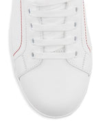Load image into Gallery viewer, Dolce&amp;Gabbana, Portofino Logo Leather Sneakers, 38 (8), Bianco Argento
