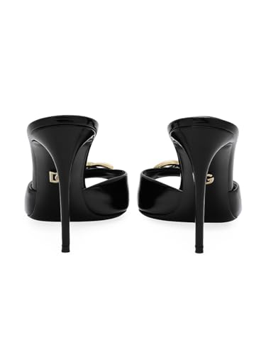 Dolce&Gabbana, 90MM Leather Logo Mules, 36 (6), Black
