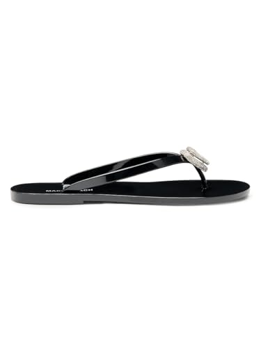 Mach & Mach, Double Heart Flip-Flops, 41 (11), Black