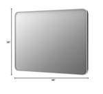 Load image into Gallery viewer, CHARMOR 48x36 Silver Bathroom Mirror, Brushed Silver Framed Bathroom Vanity Mirror, Modern Rectangle Mirror, Rounded Corners, Shatterprood, Anti-Rust (Horizontal/Vertical)
