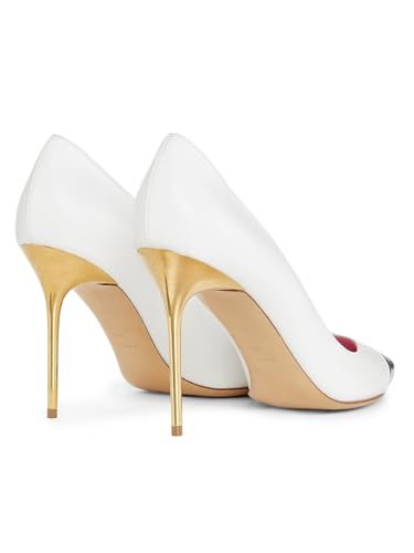 Balmain, Ruby 95MM Sequined Leather Pumps, 37.5 (7.5), Blanc Argent