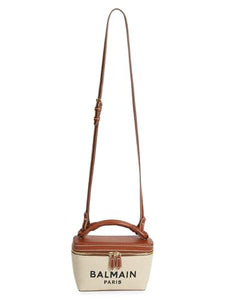 Balmain, B-Army Canvas & Logo Vanity Case, Naturel