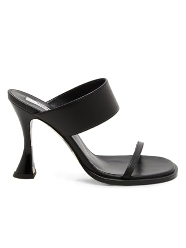 Moschino, Duck 100MM Leather Sandals, 38 (8), Black