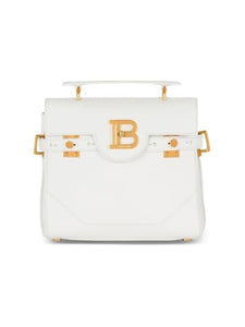 Balmain, B Buzz 23 Grained Leather Top Handle Bag, Blanc
