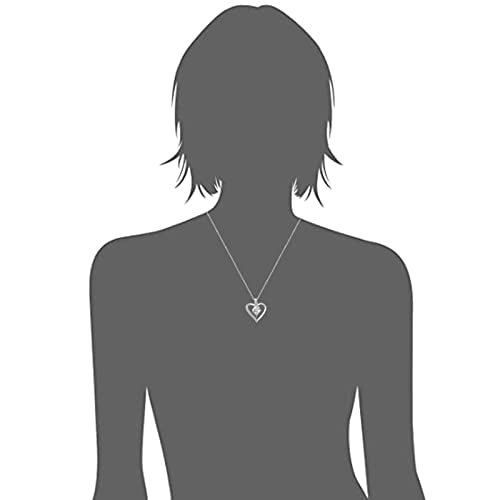 Amazon Essentials womens Sterling Silver Diamond 3 Stone Heart Pendant Necklace (1/4 cttw), 18" (previously Amazon Collection)