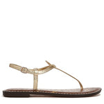 Load image into Gallery viewer, Sam Edelman Women&#39;s Gigi Flat Sandal, Amber Gold Leather, 9
