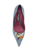 Load image into Gallery viewer, Dolce&amp;Gabbana, Denim 90MM Jewel-Embellished Pumps, 39 (9), Denim
