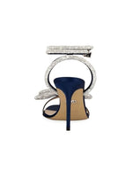 Load image into Gallery viewer, Mach &amp; Mach, Double Bow 110MM Sandals, 39.5 (9.5), Navy Blue
