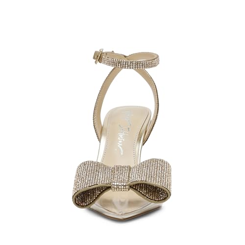 Betsey Johnson Women's Hart Heeled Sandal, Light Gold, 9