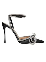 Load image into Gallery viewer, Mach &amp; Mach, Double Bow Silk Satin Pumps, 39 (9), Black
