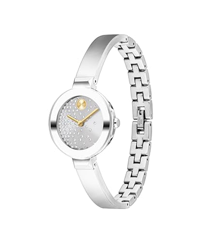 Movado Bold Bangles Women's Watch - Swiss Quartz Movement, Stainless Steel Bangle, Adjustable - 3 ATM Water Resistance - Luxury Fashion Timepiece for Her - 28mm