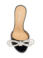 Load image into Gallery viewer, Mach &amp; Mach, Crystal Bow Patent Leather Slide Sandals, 37.5 (7.5), Black

