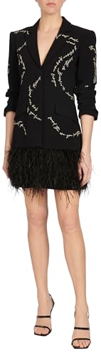 Cinq a Sept Feather and Script Embellished Joel Dress, Black, 4