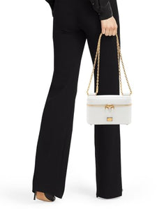 Dolce&Gabbana, Leather Shoulder Bag, Bianco Ottico
