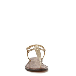 Sam Edelman Women's Gigi Flat Sandal, Amber Gold Leather, 9
