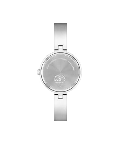 Movado Bold Bangles Women's Watch - Swiss Quartz Movement, Stainless Steel Bangle, Adjustable - 3 ATM Water Resistance - Luxury Fashion Timepiece for Her - 28mm