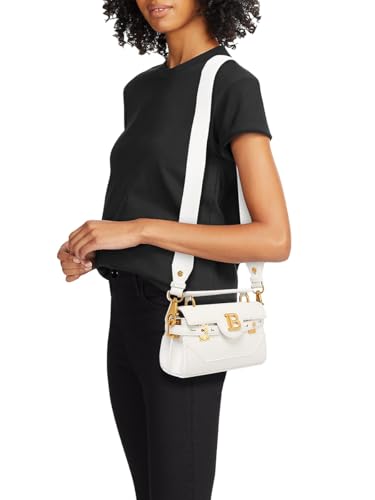 Balmain, B-Buzz Grained Leather Top Handle Bag, Blanc