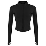 Load image into Gallery viewer, Lviefent Womens Lightweight Full Zip Running Track Jacket Workout Slim Fit Yoga Sportwear with Thumb Holes (Black, Medium)
