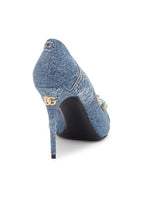 Load image into Gallery viewer, Dolce&amp;Gabbana, Denim 90MM Jewel-Embellished Pumps, 39 (9), Denim
