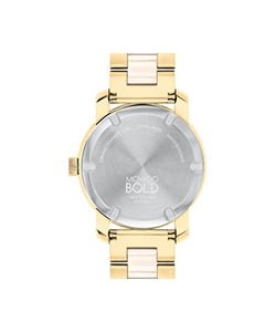 Movado Bold Iconic Women's Watch - Swiss Quartz 2H Movement, Stainless Steel Ceramic Center Link Bracelet - 3 ATM Water Resistance - Sparkling Crystal Details for Her - 36mm