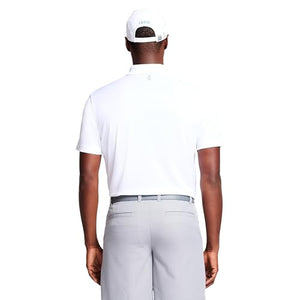 IZOD Men's Performance Golf Grid Short Sleeve Stretch Polo Shirt, White, X-Large
