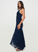 Load image into Gallery viewer, Princess Polly Cyrene Navy Floral V-Neck Backless Maxi Dress
