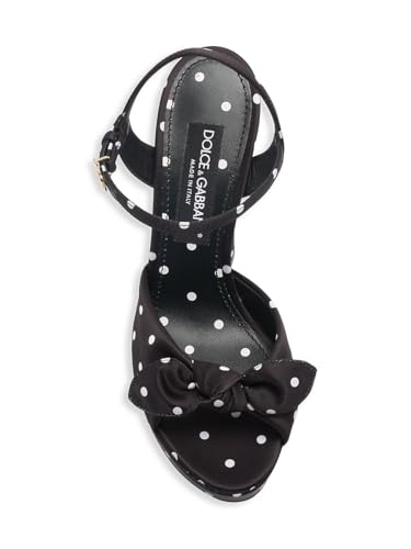 Dolce&Gabbana, Kira 135MM Polka Dot Platform Sandals, 38.5 (8.5), Nero
