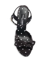 Load image into Gallery viewer, Dolce&amp;Gabbana, Kira 135MM Polka Dot Platform Sandals, 38.5 (8.5), Nero
