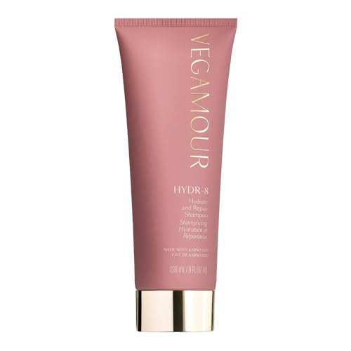 VEGAMOUR HYDR-8 Hydrate & Repair Shampoo, Hydrating Shampoo for Dry, Damaged Hair Formulated Without Sulfates and with Vegan Keratin, Floral & Vanilla Scent 8 fl. oz.