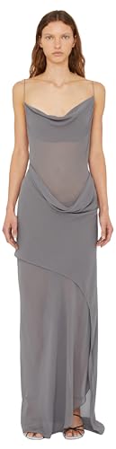 Christopher Esber, Cowl Hip Slip Dress, 2-4, Shadow Grey