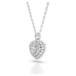 Load image into Gallery viewer, Swarovski Idllyia Necklace and Earring Set, Clear Heart-Shaped Crystal Pendant and Round Crystal Studs in a Rhodium-Finished Setting, Part of The Idyllia Collection
