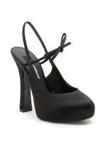 Load image into Gallery viewer, Dolce&amp;Gabbana, 125MM Satin Slingback Platform Pumps, 37.5 (7.5), Nero
