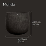 Load image into Gallery viewer, COSAPOTS Mondo Large Planter – Brown Stone Finish – Fiberglass Indoor/Outdoor and Weather-Resistant Round Planter (39.4&quot; D x 39.4&quot; H Exterior, 37.8&quot; D x 39.4&quot; H Interior)
