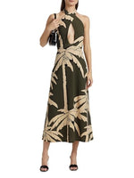 Load image into Gallery viewer, Johanna Ortiz, Las Islas Winter Sun Oceanic Mantra Dress, Small, Salty Palms Green Ecru
