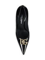 Load image into Gallery viewer, Dolce&amp;Gabbana, 90MM DG Logo Leather Pumps, 36 (6), Black

