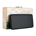 Load image into Gallery viewer, Acrylic Purses and Handbags for Women Gradient Green Acrylic Clutch Purses for Wedding Evening Party Crossbody Bags
