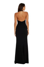 Load image into Gallery viewer, Dress the Population Women&#39;s Paige Crepe Knit, Floor Length, Mermaid, Halter Neck Dress, Black, Medium
