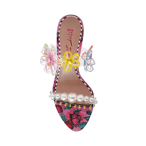 Betsey Johnson Women's Goldiee Heeled Sandal, Berry Multi, 7.5