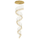 Load image into Gallery viewer, ykolupty H150 Spiral Chandelier Lighting Modern Gold Chandelier Light Fixture for Foyer Hallway Crystal Chandeliers for High Ceilings Suitable for Sloping Ceiling 2700-6000k Dimmable
