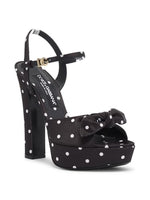 Load image into Gallery viewer, Dolce&amp;Gabbana, Kira 135MM Polka Dot Platform Sandals, 38.5 (8.5), Nero

