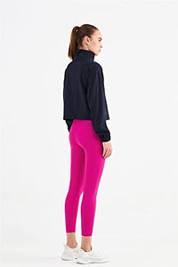 altiland Half Zip Pullover Cropped Jackets for Women Long Sleeve Workout Athletic Running Yoga Shirts (M, Black)