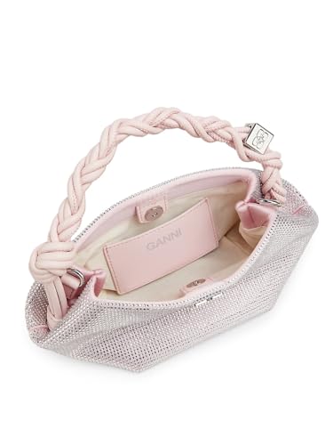 Ganni, Mini Bou Strass-Embellished Top Handle Bag, Chalk Pink