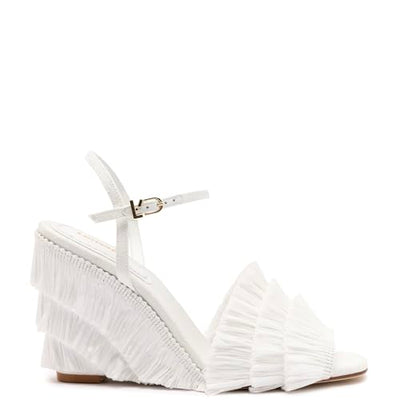 Larroudé, Yves Fringe Wedge In White Raffia, 7.5, White