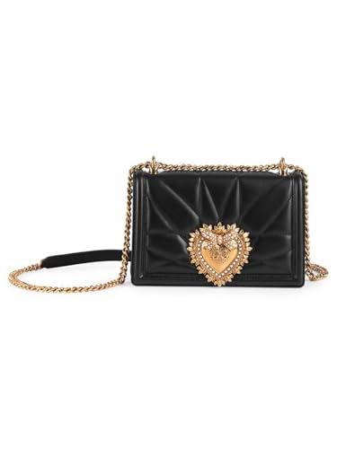 Dolce&Gabbana, Medium Devotion Quilted Leather Shoulder Bag, Black