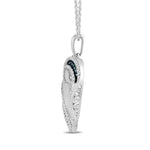 Load image into Gallery viewer, Amazon Essentials Sterling Silver Blue and White Diamond Heart Pendant Necklace (1/2 cttw), 18&quot; (previously Amazon Collection)
